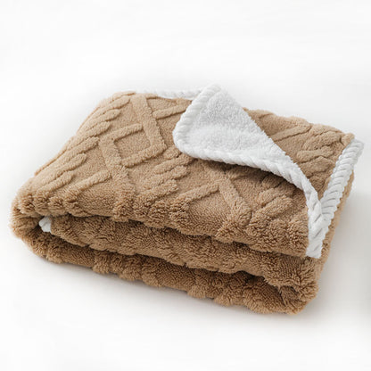 Pet Plush Blanket Thick Warm Waterproof Machine Washable Soft Cozy Winter Dog Cat Bed Throw Blanket Sleeping Quilt Pet Supplies