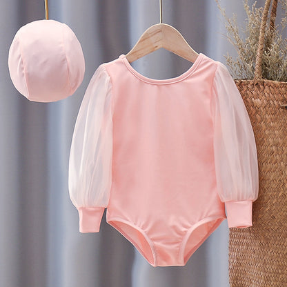 Children's Swimsuit Girls Long-sleeved Baby Girl One-piece Swimsuit Summer