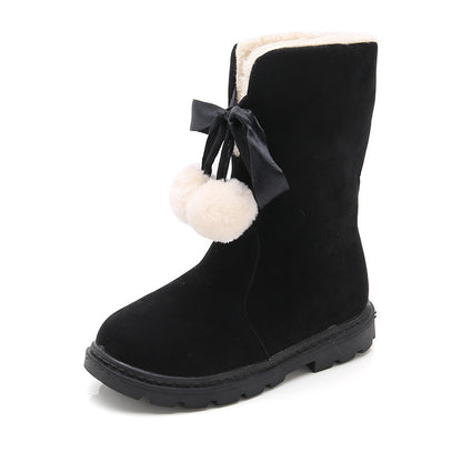 Winter New Girls Warm Cotton Boots Princess Long Children