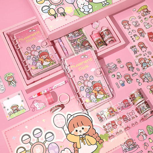 Hand Account Book Gift Box Set Cute Girl Heart Notebook