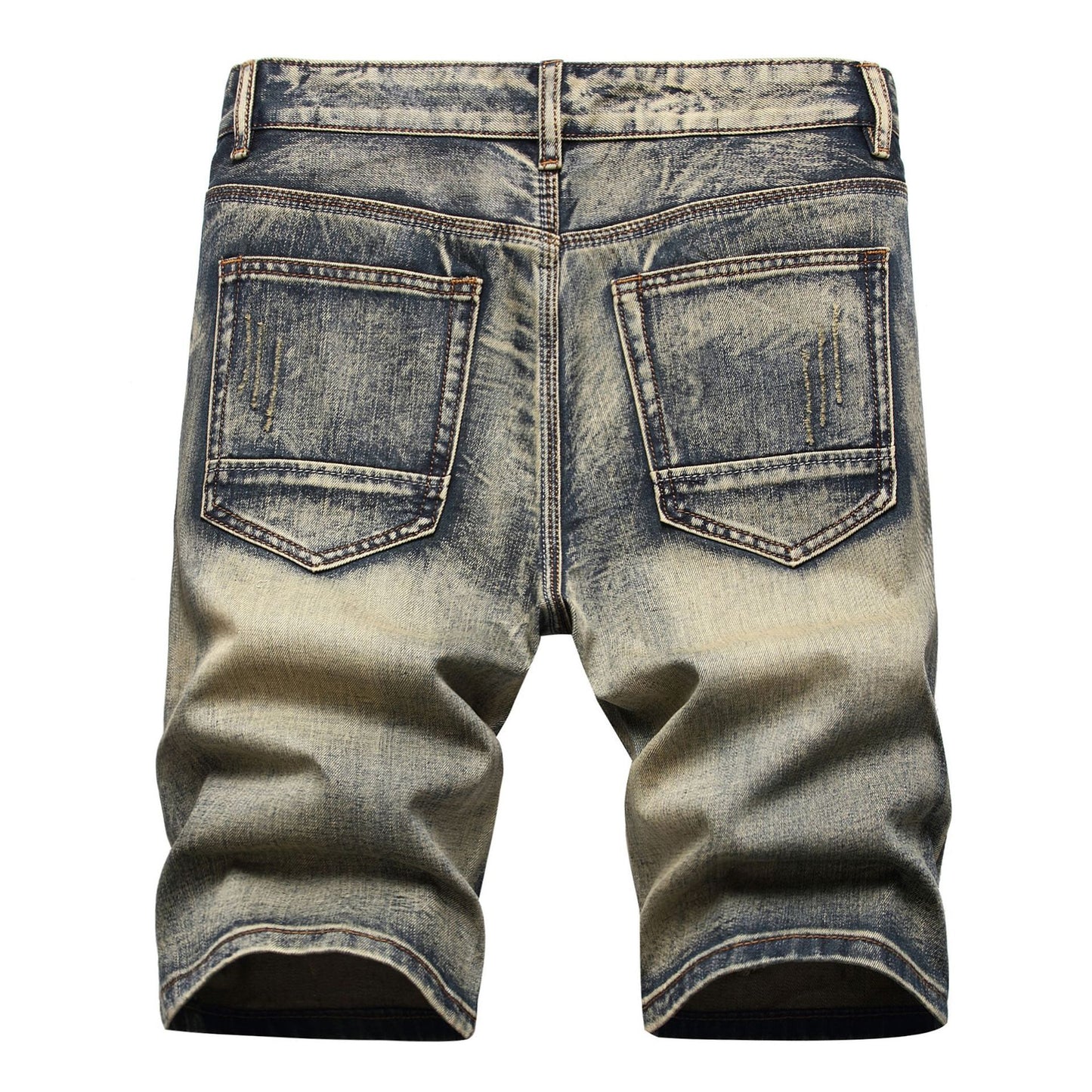 Trendy Men's Summer Five-point Shorts With Holes In Nostalgic Fashion Slim Fit