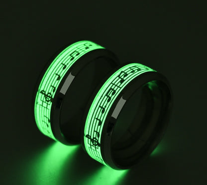 Luminous music five-line music score ring