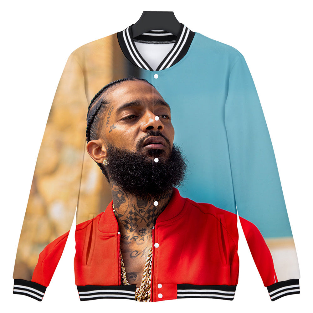Trendy nipsey hussle casual 3D baseball uniform