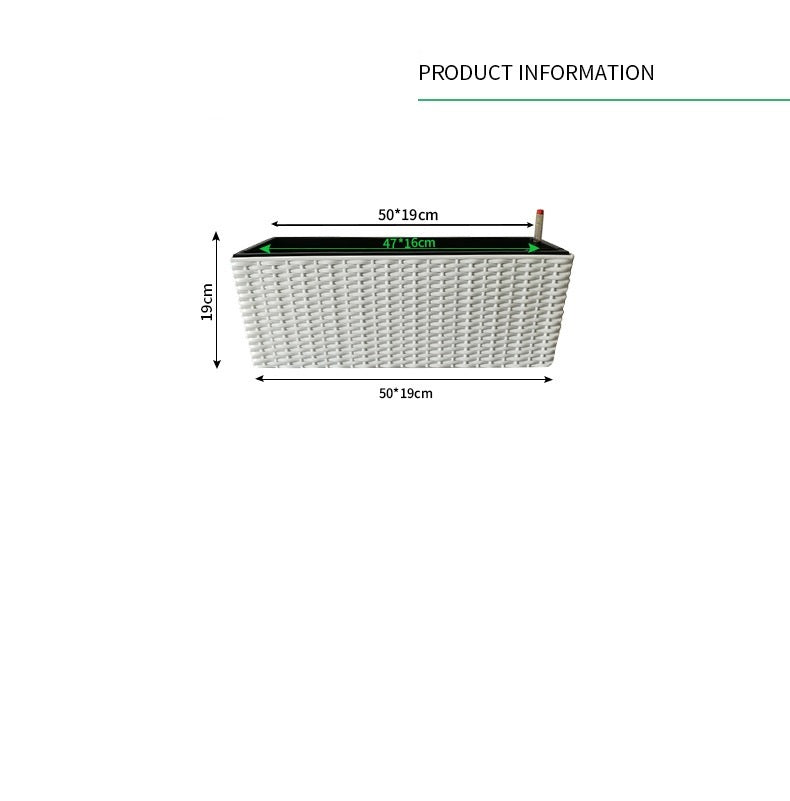 Balcony Rattan Long Flower Pot Automatic Water Feeding Lazy Flower Pot Large Planting Basin