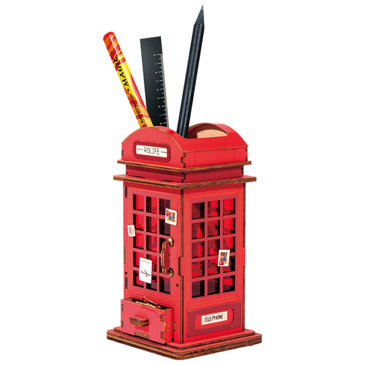 Jigsaw Toy Wooden Pen Holder Desktop Storage Box