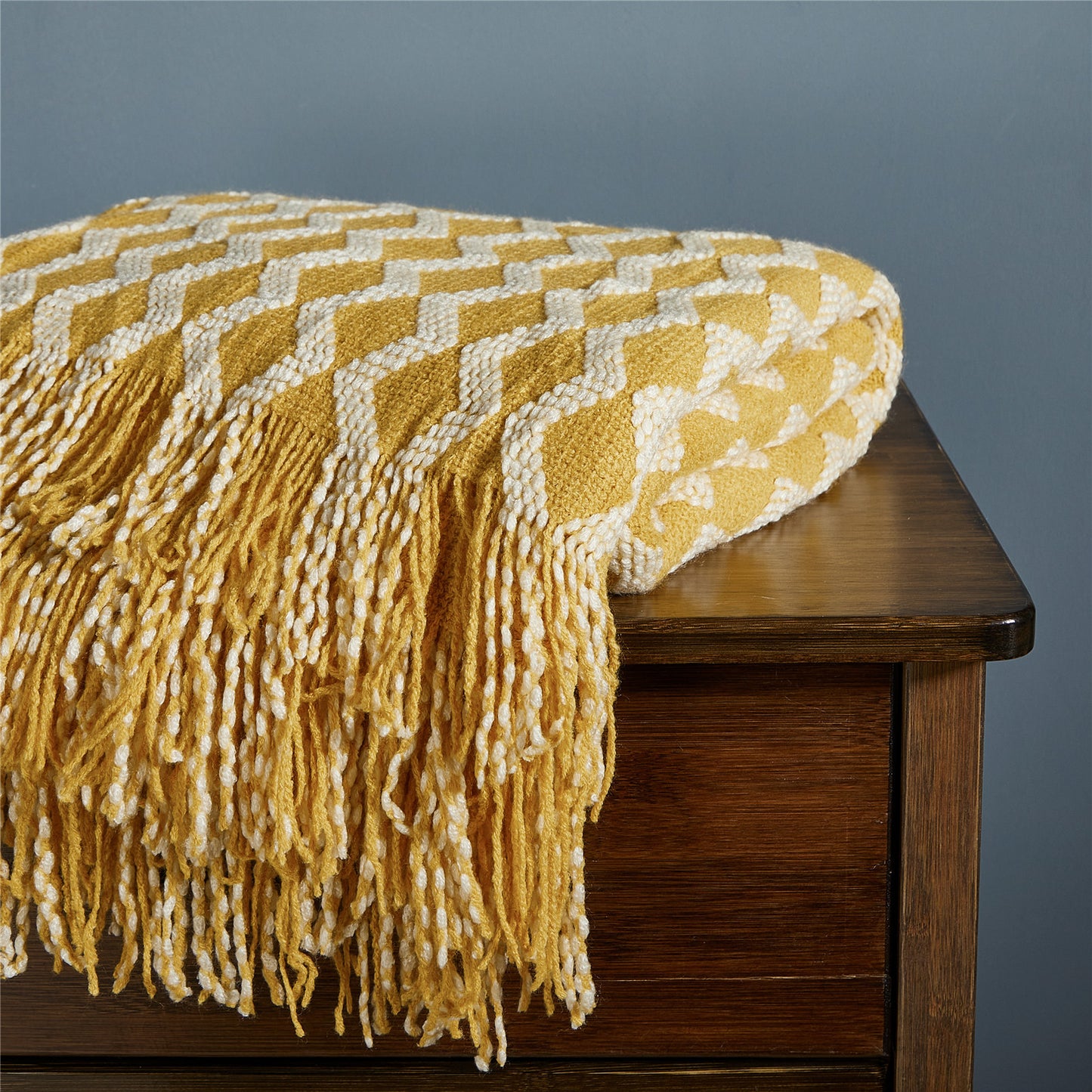 Fashion Knitted Solid Color Sofa Tassel Blanket