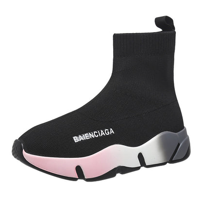 Black Sock Boots For Women Platform Shoes - FLIPSTYLEZLLC