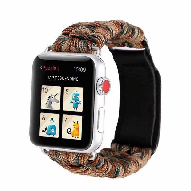Compatible with Apple, Velcro Braided Umbrella Cord Iwatch Strap