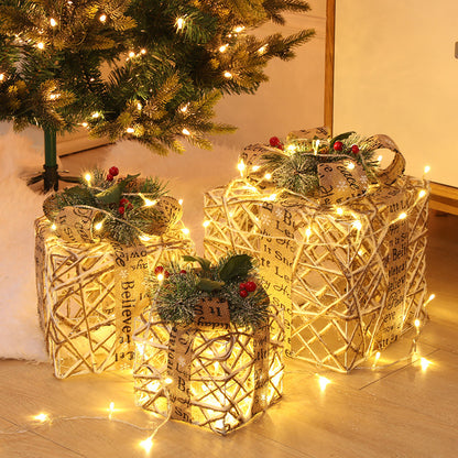 Christmas Tree Decoration Gift Box Decoration With Lights