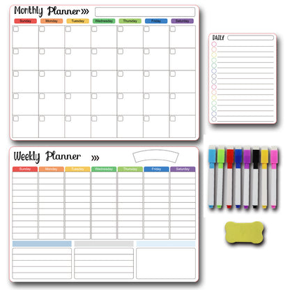 Calendar Magnetic White-board Wall Sticker Learning Schedule Refridgerator Magnets Message Board