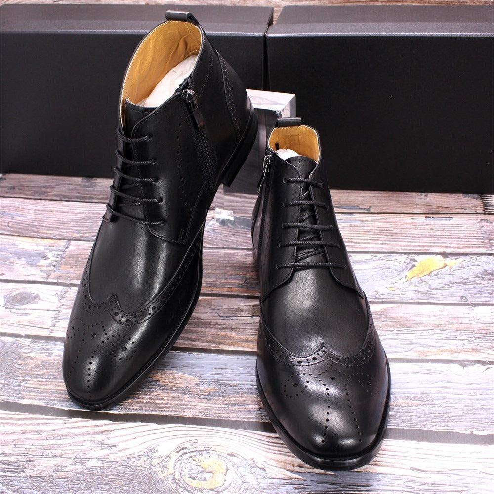 Men's Side Zipper Leather Martin Boots