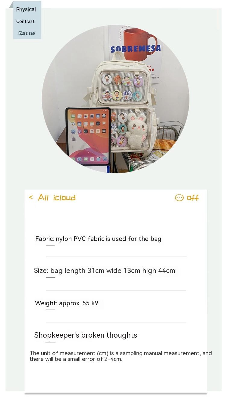 Large Capacity Transparent Shoulder Pain Bag For Girls