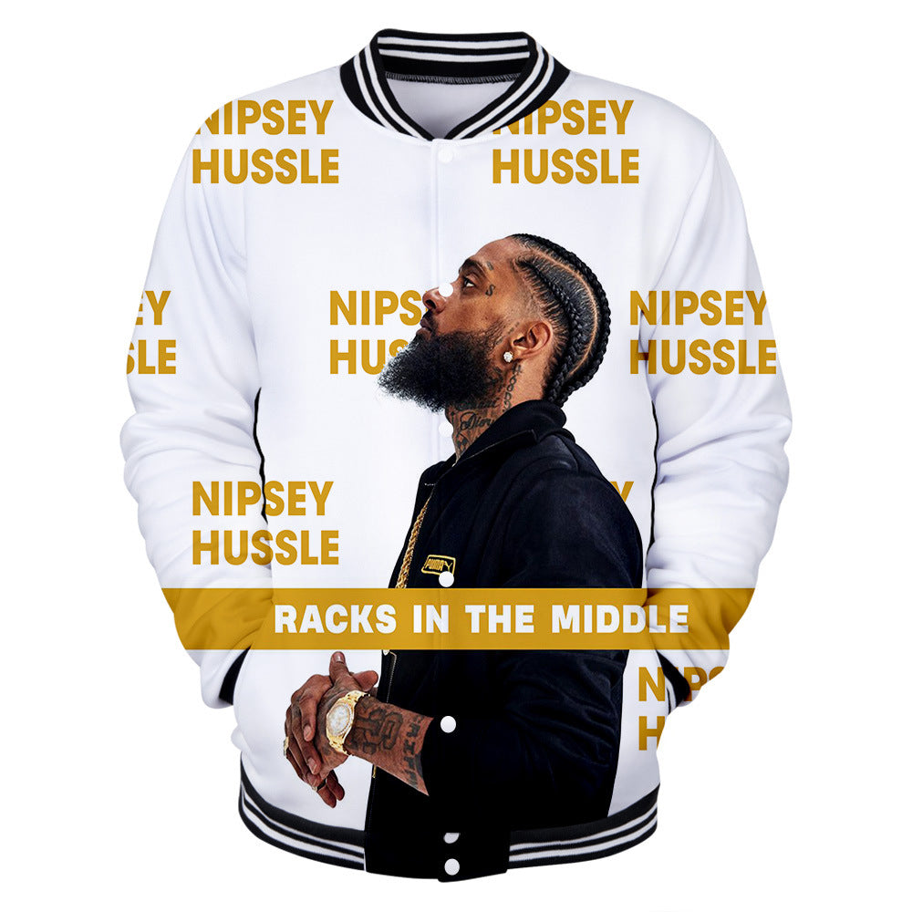 Trendy nipsey hussle casual 3D baseball uniform