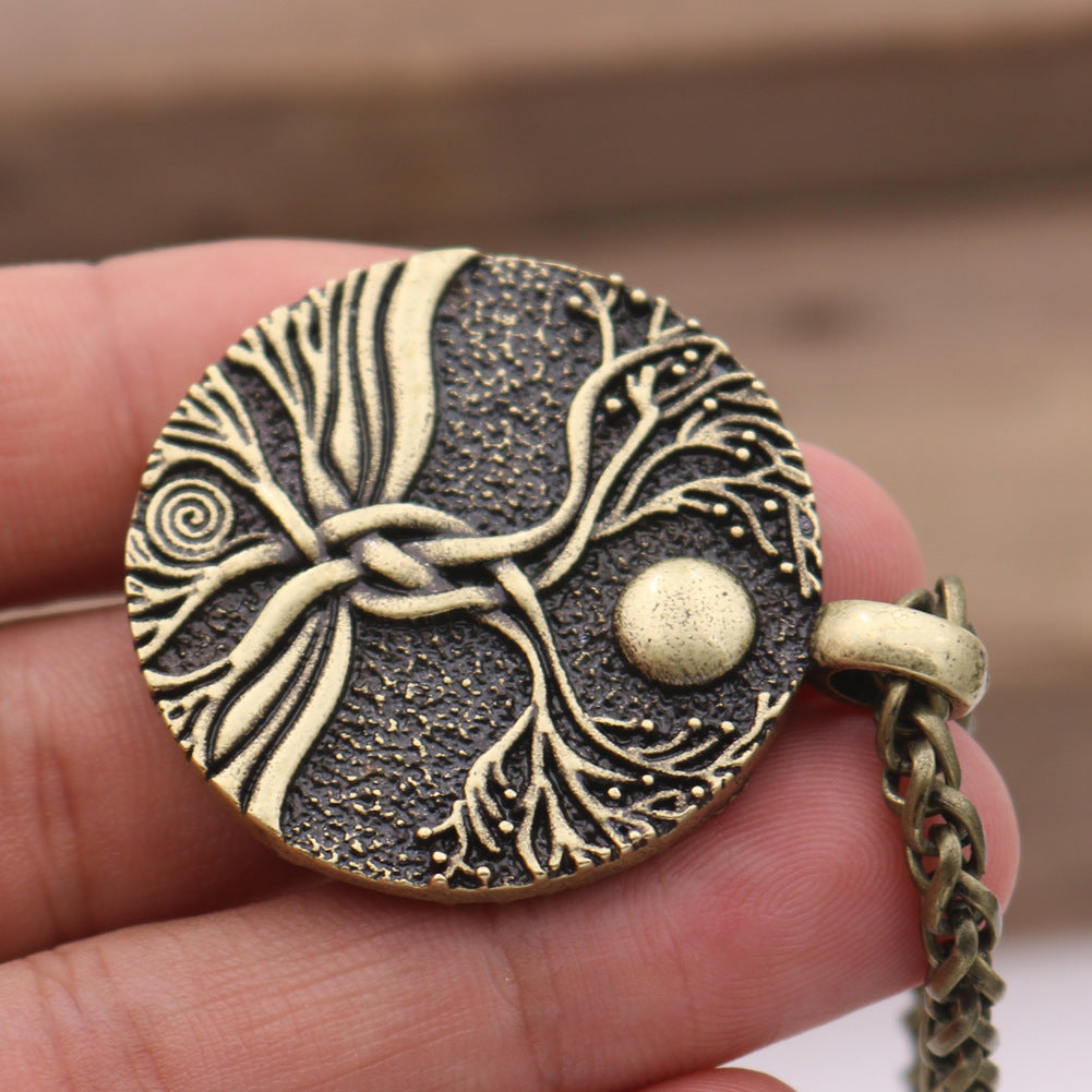Ancient Moon World Tree Pendant European And American Fashion Jewelry
