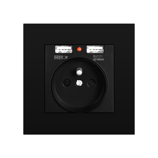 German Type Socket Wall Power Socket With Dual USB