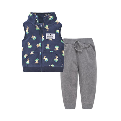 Children's vest two-piece baby cardigan vest set