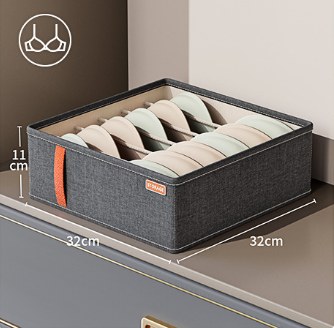 Underwear storage box-20 compartments-dark grey-cationic-1 piece
