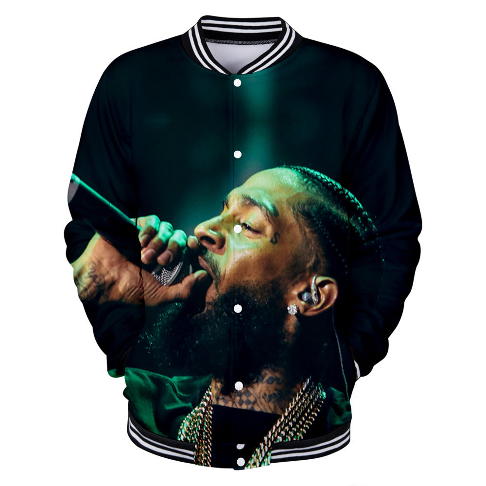 Trendy nipsey hussle casual 3D baseball uniform