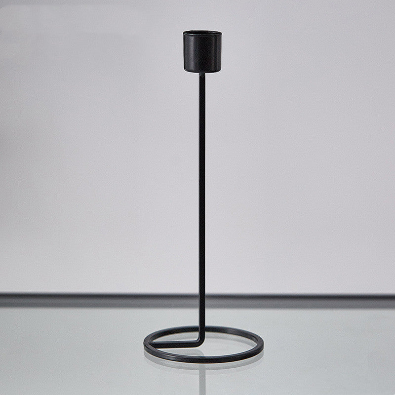 Iron Art Perforated Candlestick Table Decoration Candlelight Dinner Props