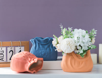 Dehua Frosted Wide Mouth Handbag Ceramic Vase Ornament Simple European Retro