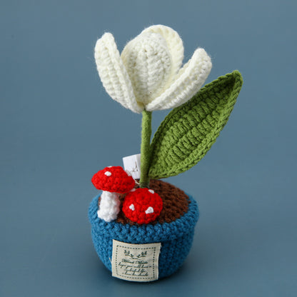 Tulip Small Night Lamp Woven Wool Potted Plant