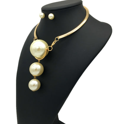 Big Pearl Pendant Necklace Exaggerated Jewelry