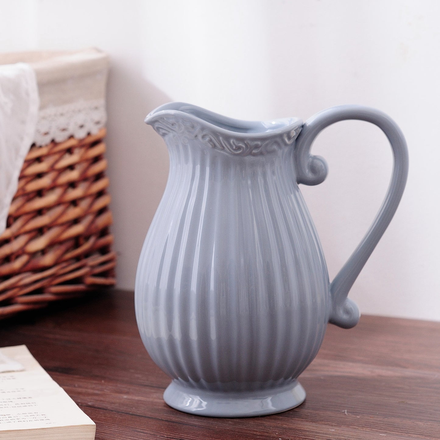 Home Fashion Simple Solid Color Ceramic Flower Pot Vase