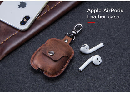 Compatible with Apple, Compatible with Apple , Apple AirPods Covers Leather Keychain Portable Headset