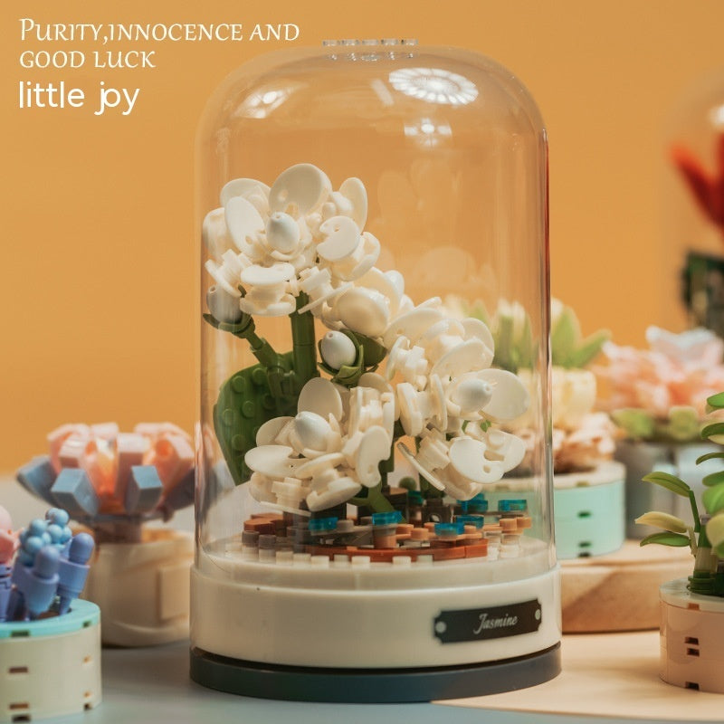 Children Assembling Building Blocks Music Box Toy