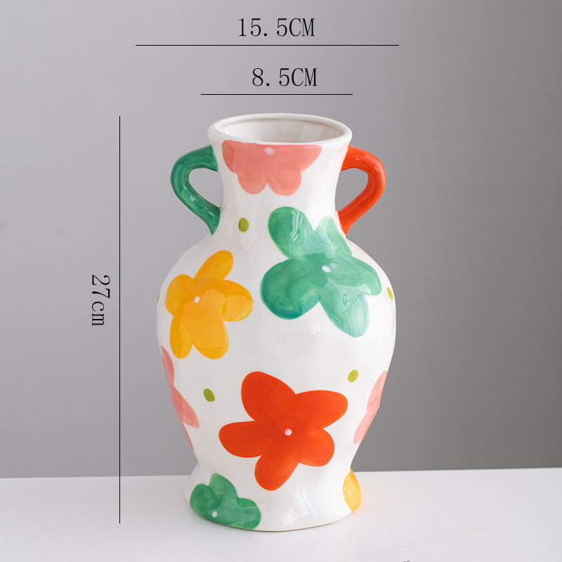 Living Room Entrance Desktop Hand Painting Creative Ceramic Decorative Vase