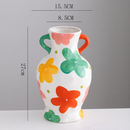 Living Room Entrance Desktop Hand Painting Creative Ceramic Decorative Vase