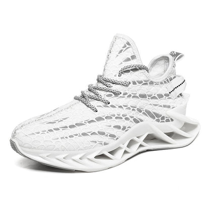 Blade Bottom Men's Trendy Sports Casual Shoes Reflective Lightweight Breathable Running Shoes