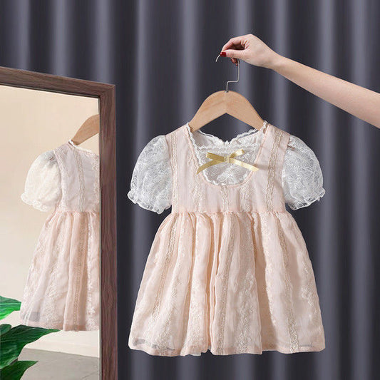 Children's Western Style Dress Girl Baby Princess Princess Puff Sleeves