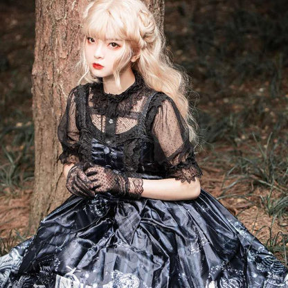 Lolita JSK dress Tomb Prisoner Girl Gothic Dark Jsk Dress Dark Vintage Victorian Princess Party Dress Sleeveless lolita dress