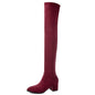 Ladies Mid-heel Pointed Thick Heel Long Boots