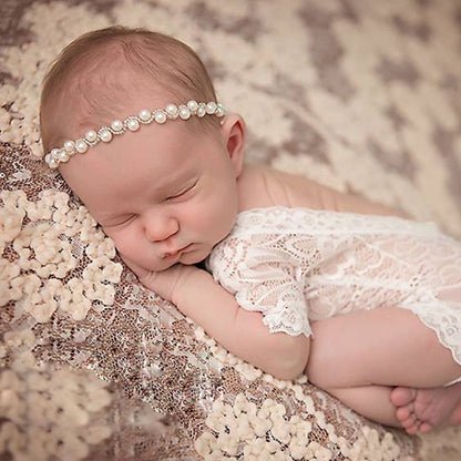 Children's headband with pearls and flowers