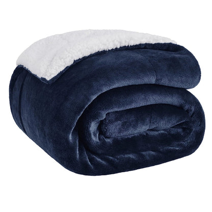Lamb Fleece Blanket For Bed - Thick And Warm Blanket For Winter, Soft Fuzzy Plush King Blanket For All Seasons