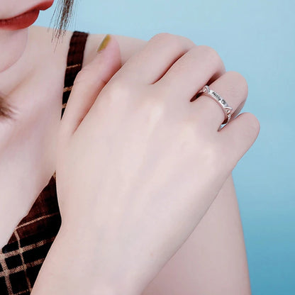 Personalized Pet Cat Ears Name Ring Fashion Jewelry