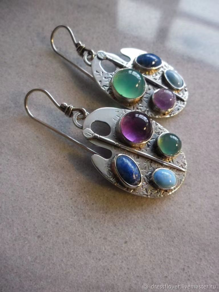 Bohemian New Personalized Multicolor Gemstone Earrings Alloy Earring
