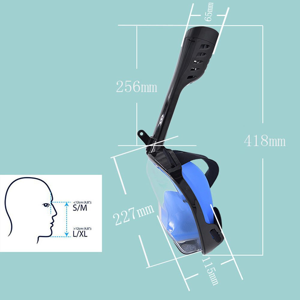 Anti Fog Snorkeling Full Face Mask Silicone Full Dry Diving Goggles With Camera