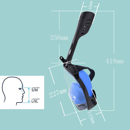 Anti Fog Snorkeling Full Face Mask Silicone Full Dry Diving Goggles With Camera