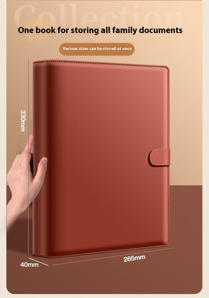 Thickened Leather Face Family ID Storage Book