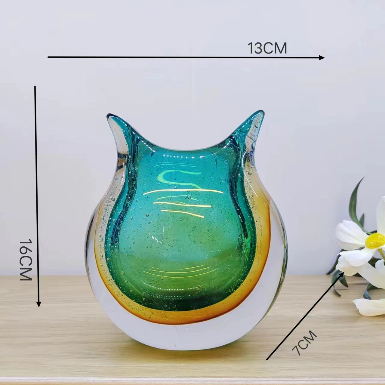 Two Colors Reflection Glass Vase Decoration