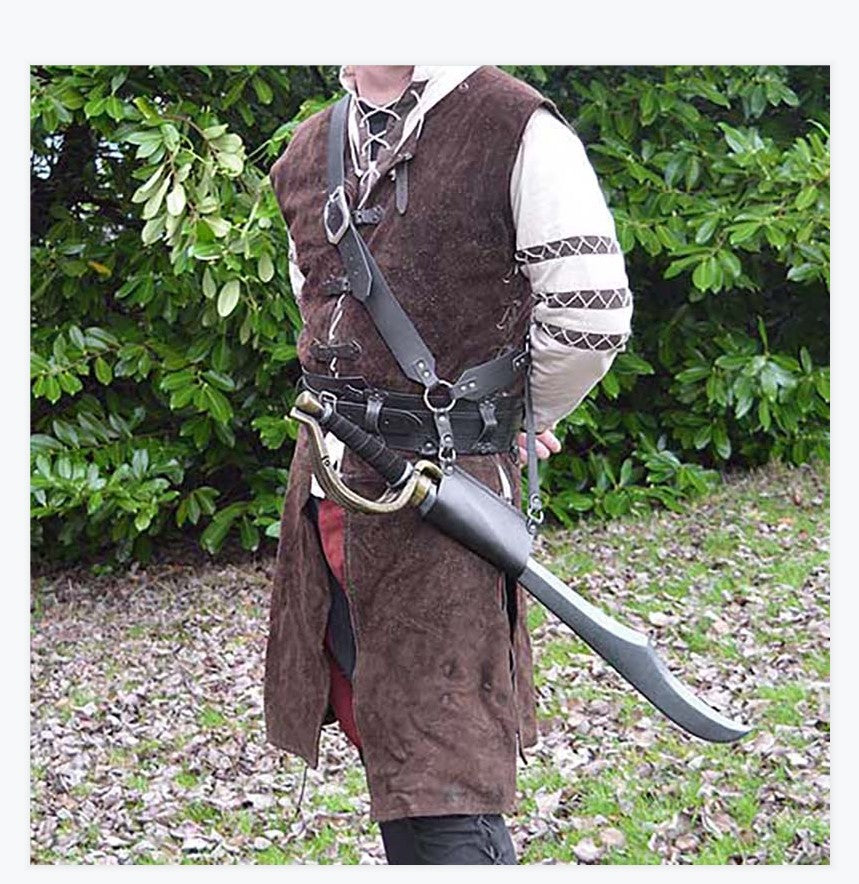 Crossbody Belt Buckle PU Sword Cover Stage Play