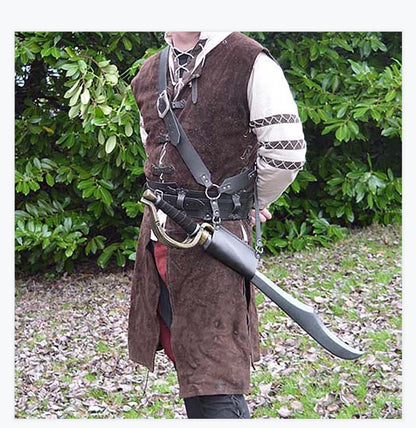 Crossbody Belt Buckle PU Sword Cover Stage Play