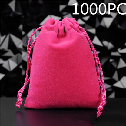 Flannel Drawstring Jewelry Solid Drawstring Pocket