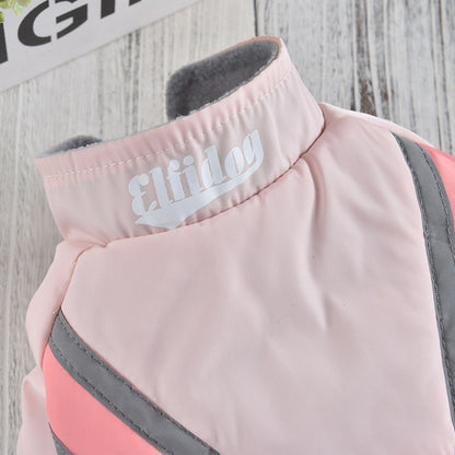 Puppy Reflective Strip Stitching Jacket Clothing