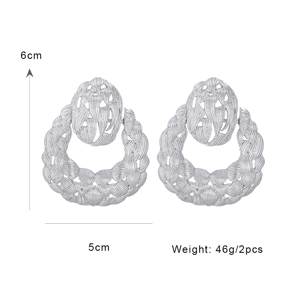 Geometric Hollow Leaf-shaped Earrings Personalized Female Earrings