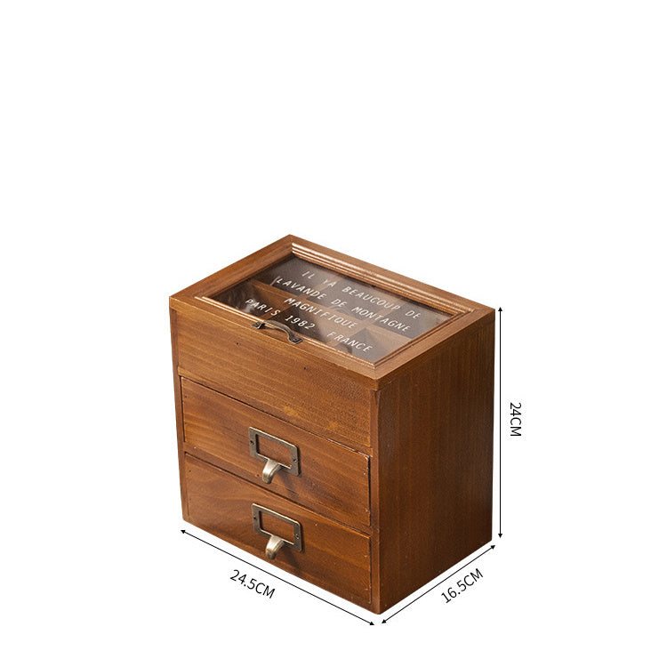 Vintage Glass Storage Box With Flip Lid