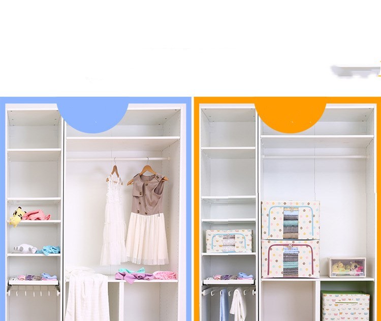 Steel Frame Storage Box Oxford Cloth Sorting Box Quilt Storage Box Folding Wardrobe Cloth Art Extra Large Storage Bag with Cover